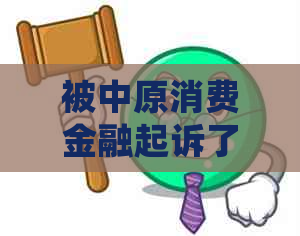 被中原消费金融起诉了怎么办应该如何处理