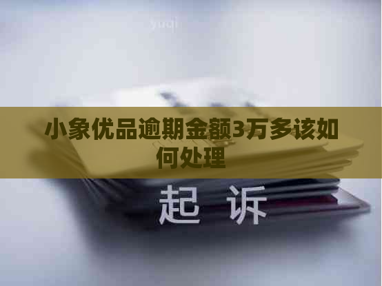小象优品逾期金额3万多该如何处理