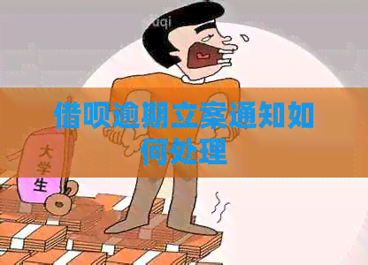 借呗逾期立案通知如何处理