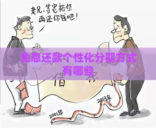 免息还款个性化分期方式有哪些