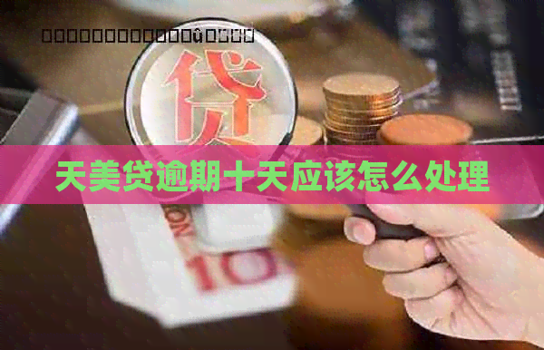 天美贷逾期十天应该怎么处理