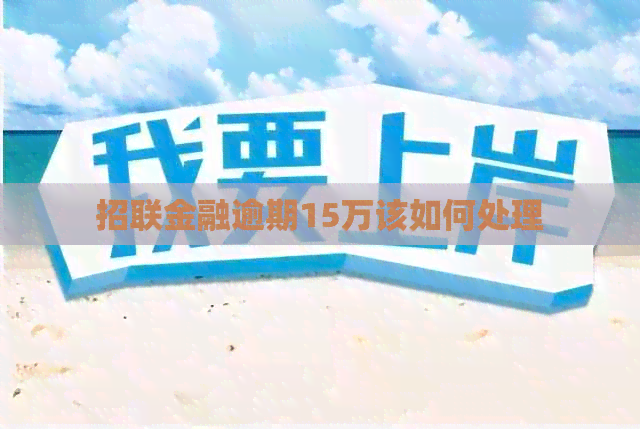 招联金融逾期15万该如何处理