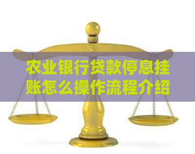 农业银行贷款停息挂账怎么操作流程介绍