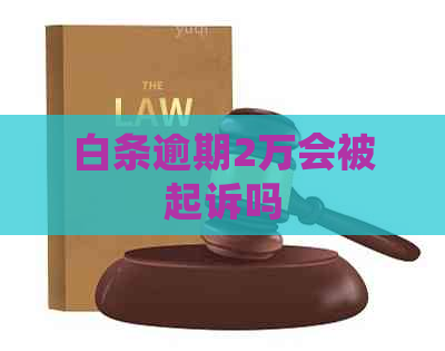 白条逾期2万会被起诉吗