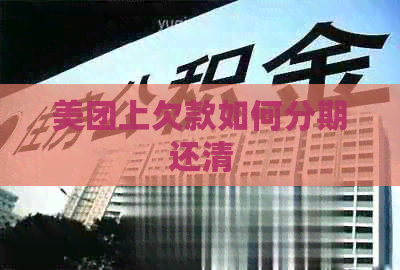 美团上欠款如何分期还清