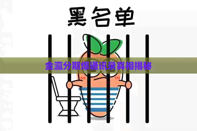 金瀛分期爆通讯录真相揭秘