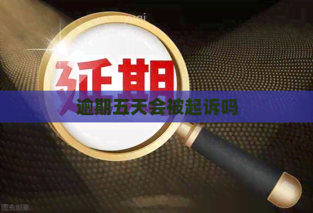 逾期五天会被起诉吗