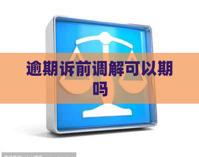 逾期诉前调解可以期吗