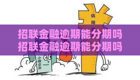 招联金融逾期能分期吗招联金融逾期能分期吗