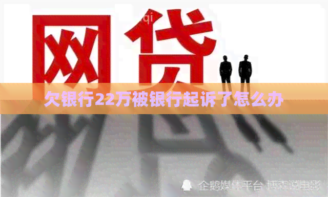 欠银行22万被银行起诉了怎么办