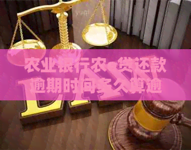 农业银行农e贷还款逾期时间多久算逾期