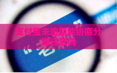 支付宝未逾期能协商分期还款吗