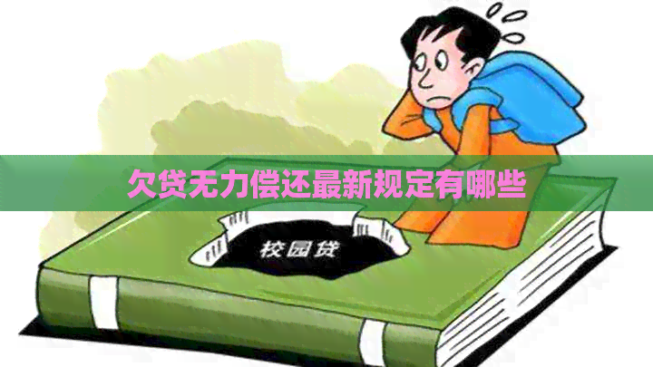 欠贷无力偿还最新规定有哪些