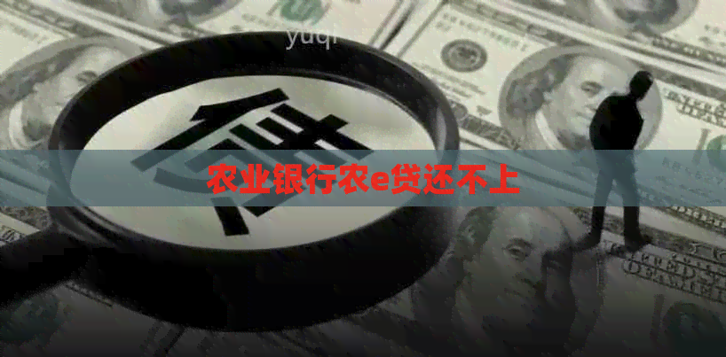 农业银行农e贷还不上