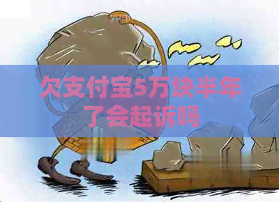 欠支付宝5万块半年了会起诉吗