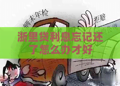 浙里贷利息忘记还了怎么办才好