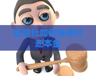 信用社如何协商只还本金
