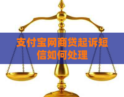 支付宝网商贷起诉短信如何处理