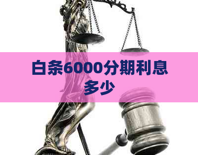 白条6000分期利息多少