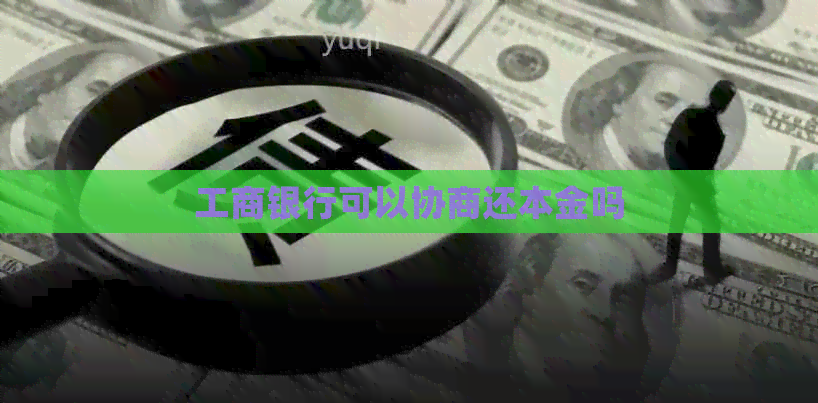 工商银行可以协商还本金吗