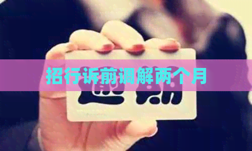 招行诉前调解两个月