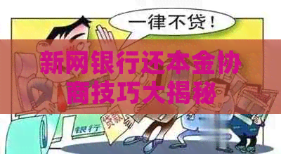 新网银行还本金协商技巧大揭秘