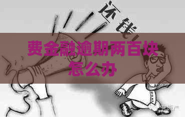 费金融逾期两百块怎么办
