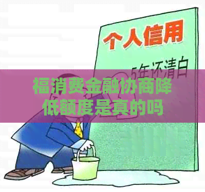 福消费金融协商降低额度是真的吗