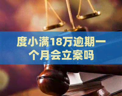 度小满18万逾期一个月会立案吗