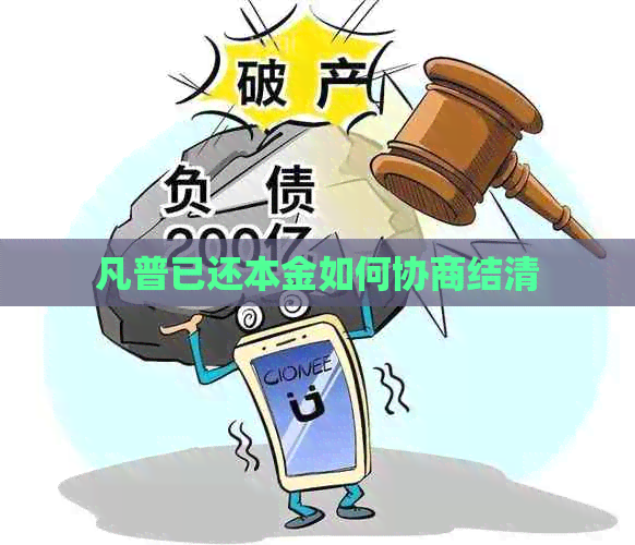 凡普已还本金如何协商结清