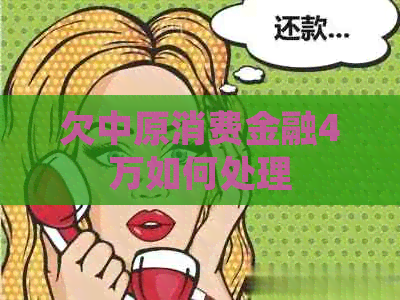 欠中原消费金融4万如何处理