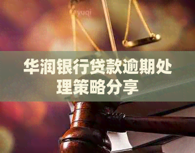 华润银行贷款逾期处理策略分享