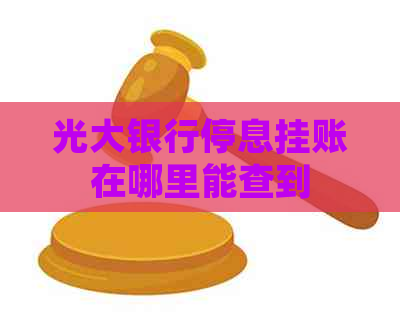 光大银行停息挂账在哪里能查到