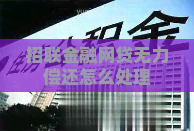 招联金融网贷无力偿还怎么处理