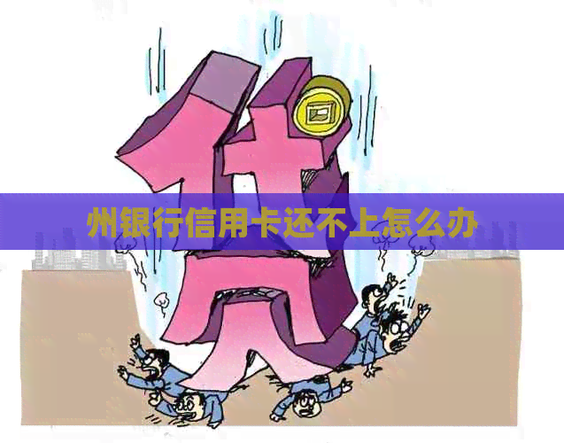 州银行信用卡还不上怎么办