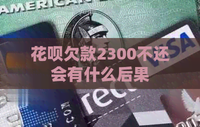 花呗欠款2300不还会有什么后果