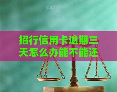 招行信用卡逾期三天怎么办能不能还款