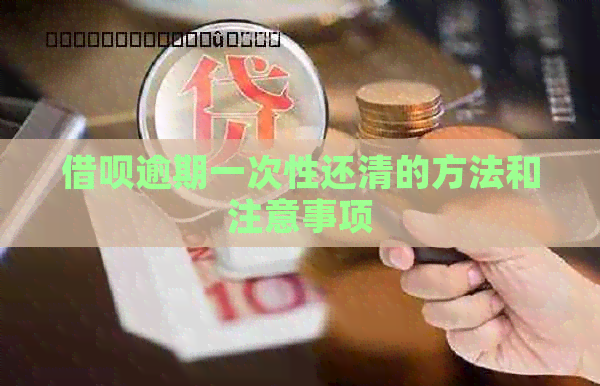 借呗逾期一次性还清的方法和注意事项