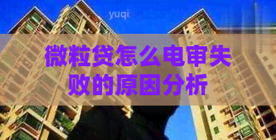 微粒贷怎么电审失败的原因分析