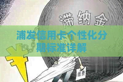 浦发信用卡个性化分期标准详解