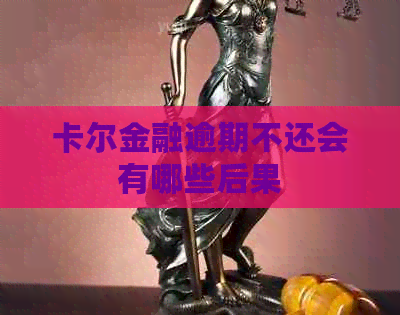 卡尔金融逾期不还会有哪些后果