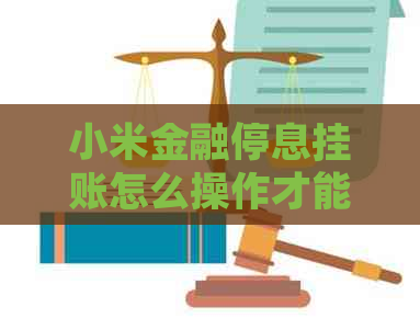 小米金融停息挂账怎么操作才能顺利完成