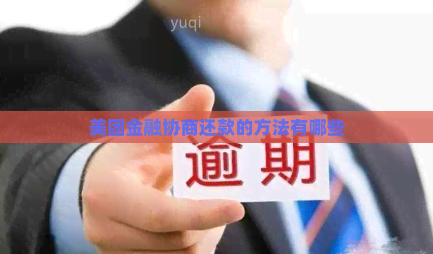美团金融协商还款的方法有哪些