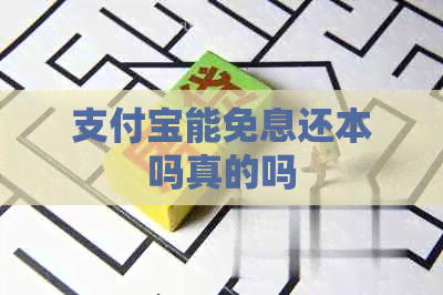 支付宝能免息还本吗真的吗