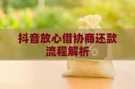 抖音放心借协商还款流程解析