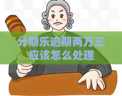 逾期两万三应该怎么处理