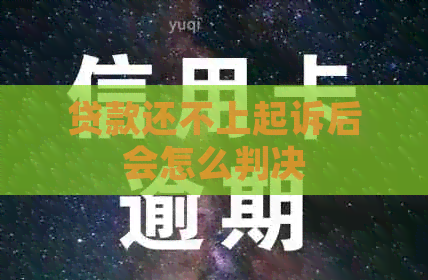 贷款还不上起诉后会怎么判决