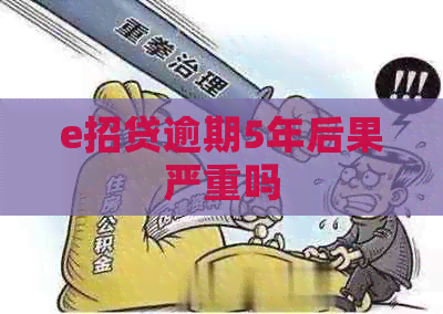 e招贷逾期5年后果严重吗