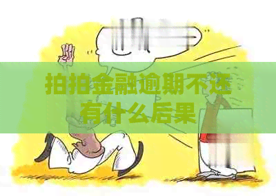拍拍金融逾期不还有什么后果