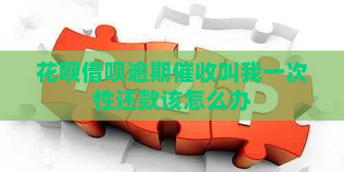 花呗借呗逾期叫我一次性还款该怎么办